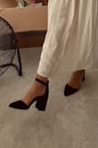 These are beautiful shoes! The dainty ankle strap with the block heel AND the pointed toe makes the perfect combo. So happy with these - Amanda R.