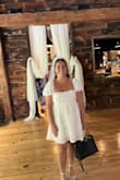 I wore this for my bridal shower and got SO many compliments. It fits true to size and is extremely comfortable. The material is very soft as well. If you're debating; this is your sign to just order it! - Maria F.