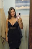 I love the dress and how it fits. The lace by the thighs dosen't give very much. It's more for a nice dinner out and drinks than for dancing. - Kayla S.