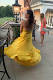 This dress was so beautiful and I got so many compliments on the cut, color, and fun flowiness. I pretty much couldn't stop twirling. :) The only downside is that it's tricky to get on and adjust, but that's not a deal-breaker by any means. As someone with curves, I did have to safety pin the front (from the inside) to avoid any wardrobe malfunctions. All that said, all of this is addressable and I just had so much fun in this dress! I have always enjoyed all my Lulu's purchases! - Laura Z.