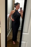This dress fit great. It's loose enough to cover problem areas and flattering enough to get you those awesome compliments. I definitely recommend it. If you have long nails, you may need someone to help you with the button for the collar but it's worth it if you ask me. - Sarah P.