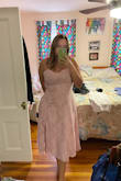 I bought two dresses and returned this one because the stringy straps were a little uncomfortable/scratchy, but it fit my figure beautifully and was great material. I ultimately chose another dress [though] - Jessie K.
