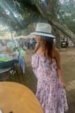 I love this dress. I have it in navy blue and now this blush floral print! It's so flattering, elegant, and lady-like. I got so many compliments. It's perfect for a winery event. - Delmy P.
