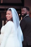 This dress saved me! I ordered this dress the week of my ceremony and paid for 1 day shipping. The dress arrived with a garment bag and it was stunning. I got married while being almost 35 weeks pregnant and this dress made me feel beautiful. It was easy to slip into. I ordered a 1x to accommodate my big belly. - Glennis P.