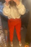 Lulus never disappoints with work pants. I love the color of these. I personally tend to wear lighter-colored pants so don't wear these as much but for red pants these are amazing. - Lindsay K.