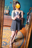 Such a cute baby doll dress! I'm so bummed though bc I forgot to air dry it and it shrunk :( - Kaitlyn A.