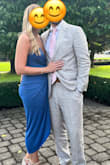 I loved this dress! It was comfortable and shaped my body nicely. And looks even better in person. I typically always order size medium in tops and dresses.I originally bought a medium but had time before the wedding to return for a size small. The material is stretchy. I would recommend buying 1 size down. - Liesa E.