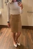 I'm obsessed with this skirt and got so many compliments on it. It fits perfectly and love the suede and color. - Katy T.