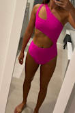 I was really hesitant to order a one-piece because I tend to have a long torso and just wasn't sure how it would look on me. Well it ended up being super cute and a very flattering fit. Didn't cut into any weird places. I did end up returning it for the simple fact that I tan very quickly and would have gotten crazy tan lines, but I still loved it! *it is not padded so keep that in mind - Caroline M.