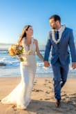 We had a Maui beach wedding and this dress was absolutely perfect! I tied the straps a little differently than the model and really liked it. It was very comfortable and everything I wanted in a wedding dress! The ONLY issue I had was that the liner wasn't opaque enough and it made the dress a little see-through when the sun shined. But it wasn't that big of a deal. Beautiful over all. Very happy with my purchase. - Bethany P.