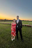 Originally, I got a large based on the fit finder,  but after receiving it I could not zip the back! I returned it for an XL and I was extremely happy with the fit. The lightweight fabric was perfect for a 100-degree, outdoor wedding! - Alexa P.