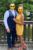 This neckline is not one I normally wear, but I loved it! The dress is nice and light. So perfect for an outdoor summer wedding! - Lynsey