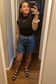 I got a small and it fits great! It's comfortable and very easy to dress up or down. There was a little rip near one of the sleeves when it arrived but it was very easy to mend. :p - Caroline M.