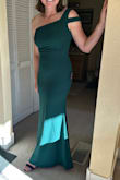 Great deep emerald color and quality material dress. Planning to wear this to a semi-formal wedding but definitely could be good for a more formal occasion as well. - Emily S.