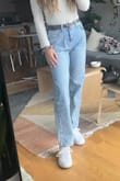 These look really flattering on the model, but they look terrible on me. I got a 27 which is my usual size and they just look baggy and unflattering. - Alaina M.