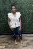 I was scared to purchase at first because I just knew it wouldn't fit my body type. But it did! I am about 175lbs, 36C and I ordered the large. - Tomeka J.