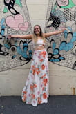 I totally love this piece! It's so cute and makes me feel very confident. Only downside: it's so long. I'm 5'5" and will have to take off 5 - 6 inches to make it wearable. (Picture is me in 5-inch wedges.) Once that's done, though, it'll be perfect for my honeymoon in Italy. - Katie G.