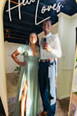 I'm short so the dress was a little long which was no problem at all. Bought the dress for a wedding. Got lots of compliments! Bought a Large it fits just right. Could have bought an XL but was scared to be too loose. - Monica C.