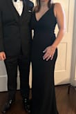 I wore this dress to a gala and loved it. It's just the right amount of thickness and stretchiness in the fabric. I wore 4.5in heels and still had to hem it a little. Overall, I love it and will wear it again someday. - Danielle D.