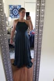 This is a nice dress, just a little apron-y on my body. - Rosanna H.