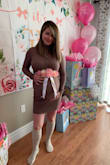 Wore this dress for my baby shower. I love how comfortable I was in it. Hugs your curves very well. Pregnant or not, it still fits. - Alexandra W.