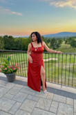 Beautiful dress. The only thing is that I have bigger hips, so when I tried to pull the dress down, it wouldn't go down. There's a little bit of fabric that was scrunched on my lower back, but from the front, you can't even tell. Overall, it was a beautiful dress for the occasion! - Rachel R.
