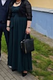 I wore this dress to my brother's wedding, it was very flattering and comfortable, I was wearing heels so it was a perfect length, but also not too long when I was wearing flats. Color and material of this dress are perfect and the slit is not too visible (except when walking) due to lots of fabric. - Ruta K.