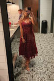 This dress is beautiful! Also very comfortable. I received soo many compliments all night. My only suggestion is to make sure someone is there to help tie the corset for you.
My only complaint is 10 minutes before leaving for the wedding, my one strap broke. I think it was fixable but I could not get it to loop through the clip for the life of me. I ended up tucking in the one strap so it looked strapless on one side and the dress still stayed put. I almost liked it better this way! - Kaitlyn L.