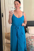 Got this gem on sale and couldn't be happier! I wore this to my sister's baby shower this past month and got so many compliments. Not only is it easy to slip on, it's super comfortable with a lot of airflow during these sweltering summer months! You can easily dress it up or down for different occasions which is a plus! I probably could have gone with a small but didn't want to chance it and am super happy with the medium fit. I highly recommend it and would definitely get in different colors if they have them! - Jessica N.