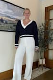 I feel rich and fancy in this! I like to call this look, "costal grandma" because I'm covered, warm, but elegant and sexy. Oh!Sorry! Gotta run.. my yacht is waiting... - Elizabeth P.