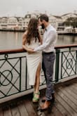 Hugs like a glove, stretchy. Not see-through! I love it. My engagement photos were in the rain and it came out beautiful! - Dawn B.