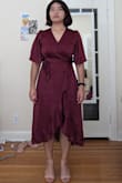 Overall, the dress fits well, but I didn't like the fabric It looks kinda cheap, and the sleeves also look odd as they come down to the elbow. Maybe it's just not my style so I'll be returning it. The sizing is accurate though. I got a Large. - Aidana A.