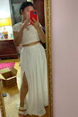 I got this dress for my civil wedding. It's cute, comfortable and runs true to size. - Gloria C.