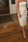 This dress was felt very comfortable. I got many compliments during my rehearsal dinner. It was definitely worth the purchase, and the price was reasonable. The slit on the side was a little too high up my leg when I sat down, but the dress fit just fine. - Paula K.