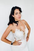I got a little bigger and usually can do a 6.. but did an 8 since I have wider hips. And I'm glad I did! On the top, you just have to tighten a little more. It's sparkly! I definitely feel sexy in this! - Devon E.