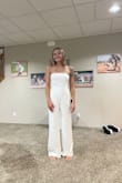 I loved this jumpsuit, but I'm 5'2" so it was really long and heavy on the bottom for me. Love the cutout details on the sides though! - Alexa T.