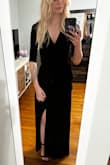 I wore this in the fall for our engagement photos. It's not so well suited for really cold temps, but I do love how this dress fits and will wear it again. Also, I love the leg slit! - Shannon K.
