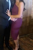 Bought this for a September barn wedding. I was feeling self-conscious about my 3 month postpartum body, but the ruching hid and smoothed out all of my "imperfections." Very comfortable, too!! - Julianna D.