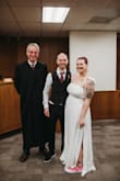 This was my wedding dress & I absolutely loved it - the style is very "me" and I loved the way it looked on my body. The top fit perfectly - it's a stretchy material so it has a lot of give. However the skirt was tight, I was able to get it on/zipped/buttoned but it was a struggle & snugger than I would have liked it. - Dana R.