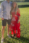 I originally ordered a small because I'm always a small but not in this dress. I ordered a medium. It fit but was snug and had no stretch at all. Beautiful dress though! - Nicole V.