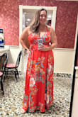 Beautiful dress, and I received so many compliments. I'm shorter, so I definitely needed it hemmed. The bust only needed a little quick sew so that I wasn't falling out. - Nicole A.