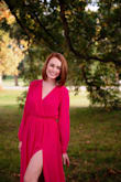 Dress fits great and is a stunning color. I ordered a small, and it fit perfectly. The length was just past the floor with flats, and I'm 5'6. - Michelle E.