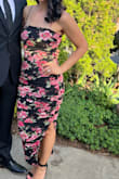 I loved this dress for my cousins wedding. Fit like a glove but also has stretch to it. Beautiful pattern. - Kristen D.