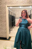 I ordered several dresses before landing on this one, and I'm so glad I tried it! I usually don't go for the high-low look, but this was a nice thick material that worked perfectly for the black tie wedding I attended! The dress requires some love once out of the package, in terms of ironing, but that's all! Received tons of compliments in this. Was so happy with the dress and the price tag! - Lindsey J.
