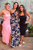 I loved this dress! It was very pretty and not too hot, despite being floor length. Got lots of compliments saying how it was elegant or classy. It was a good length on me with heels on. For anybody under 5'7", I'd recommend ordering with plenty of time before an event, in case alterations are needed. - Alexis P.