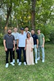 I got a lot of compliments on this dress. The wedding was outside so I wanted long sleeves. Wish I would have ordered sooner so I could have hemmed it. It was a little longer than I wanted. - Dawn P.