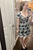 Love the dress on! I originally bought it for a photoshoot but decided to go with another dress. I decided to keep this one anyway since it's cute! I originally ordered an L (my normal size) but exchanged it for an M. It fit much better (top was falling off my shoulders and the bust area was too large). - Stephanie T.