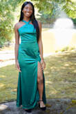 I bought this dress for a wedding earlier this month. The emerald green color is so vibrant and compliments my skin tone fabulously. The material is buttery soft and comfortable. However, even as a relatively tall-ish person (5'8.5"), this dress was pretty long. This was no problem when I was wearing my heels, but when I switched to flats for the reception, the dress was sweeping the ground. Also, it was a little big at the top, so I had to keep pulling it up/adjusting it. Overall, I would still highly recommend this dress! It's absolutely STUNNING. - Miracle O.