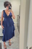 It was a beautiful dress. Nice thick fabric. The straps were a little too big for me so I had it altered but besides that great! So flattering and comfortable. - Michelle M.