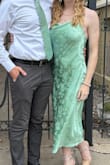 Love this dress! It has a really nice shape and the floral details are subtle but beautiful. I did end up having to pin up the cowl neck a bit to take in some of the extra fabric, otherwise, it was a bit too low/wide for my preference. But otherwise, I felt amazing wearing it! - Kelly P.